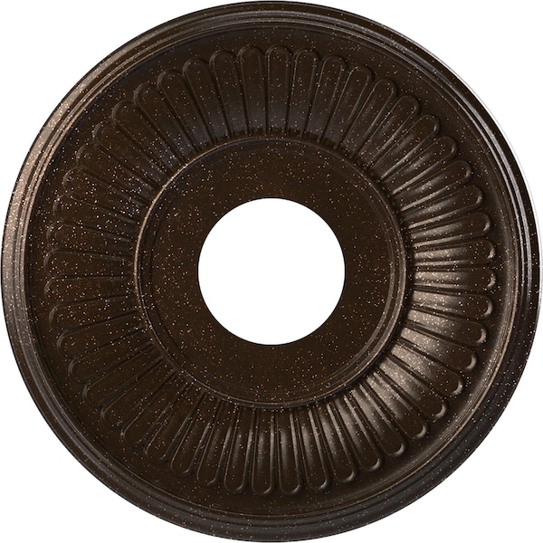Ekena Millwork Berkshire PVC Medallion (Canopies up to 5 3/4"), 13"OD x 3 1/2"ID x 3/4"P, Metallic Mystic Brown CMP13BEAMB - main